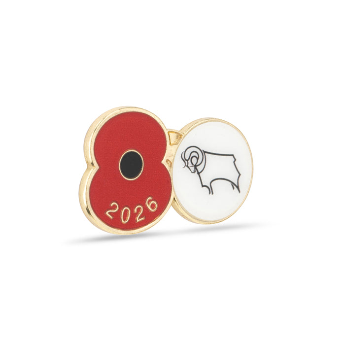 Derby County Poppy Football Pin 2026