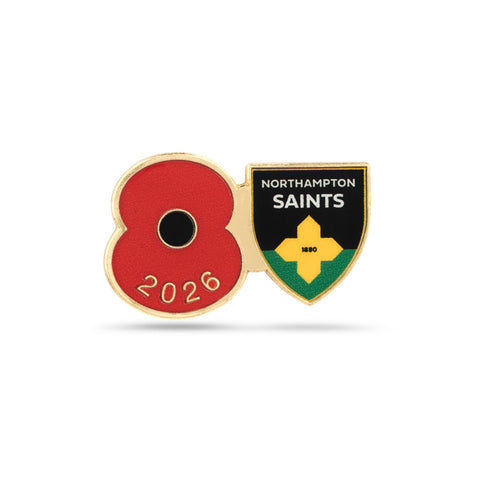 Northampton Saints Poppy Rugby Pin 2026