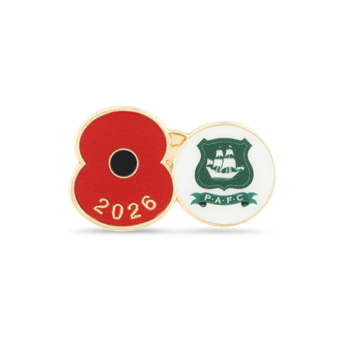 Plymouth Argyle Poppy Football Pin 2026