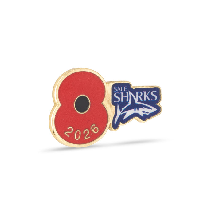 Sale Sharks Poppy Rugby Pin 2026