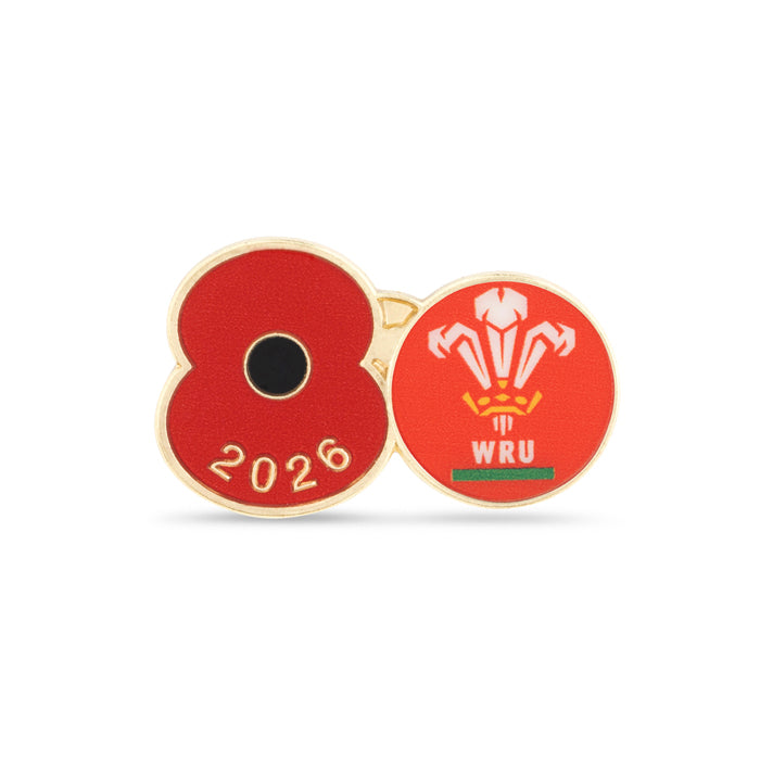 Welsh Rugby Union Poppy Rugby Pin 2026