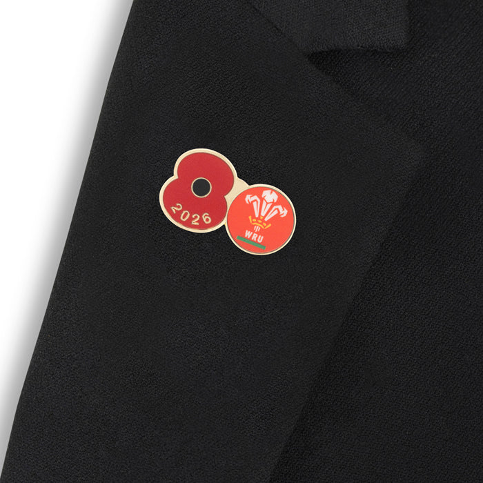 Welsh Rugby Union Poppy Rugby Pin 2026