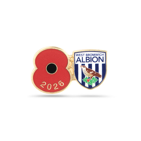 West Bromwich Albion Poppy Football Pin 2026