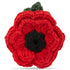 Multi Petal Poppy with Leaf Crochet Brooch