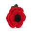 Multi Petal Poppy with Leaf Crochet Brooch
