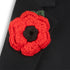 Multi Petal Poppy with Leaf Crochet Brooch