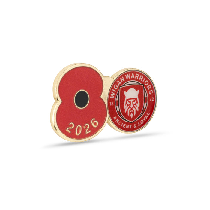 Wigan Warriors Poppy Rugby Pin 2026