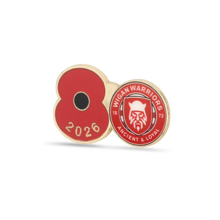 Wigan Warriors Poppy Rugby Pin 2026