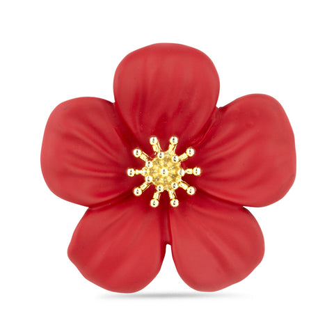 Poppy with Gold Centre Large Brooch