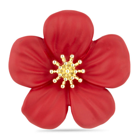 Poppy with Gold Centre Large Brooch