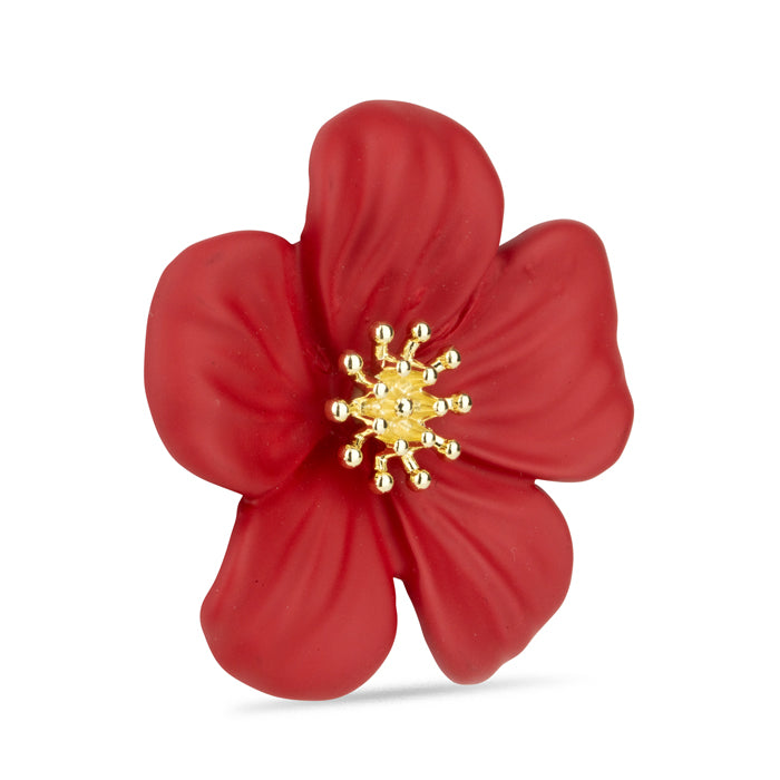 Poppy with Gold Centre Large Brooch