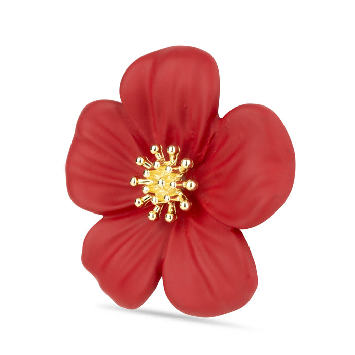 Poppy with Gold Centre Large Brooch