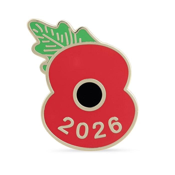 Large Poppy Dated Lapel Pin 2026