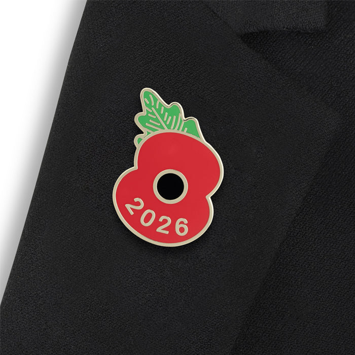 Large Poppy Dated Lapel Pin 2026