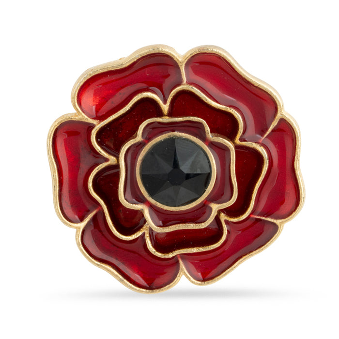 British Pewter 3D Blooming Poppy Brooch