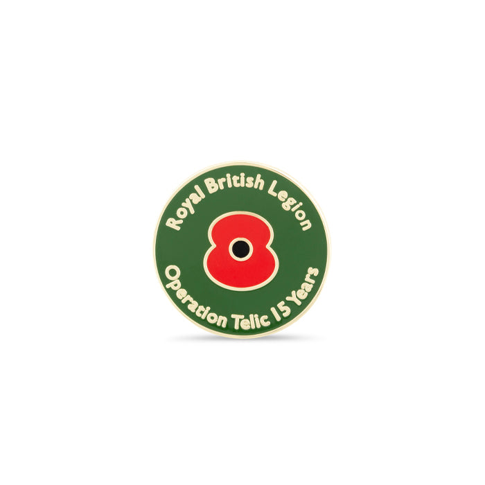 Operation Telic 15 Year Anniversary Poppy Lapel Pin
