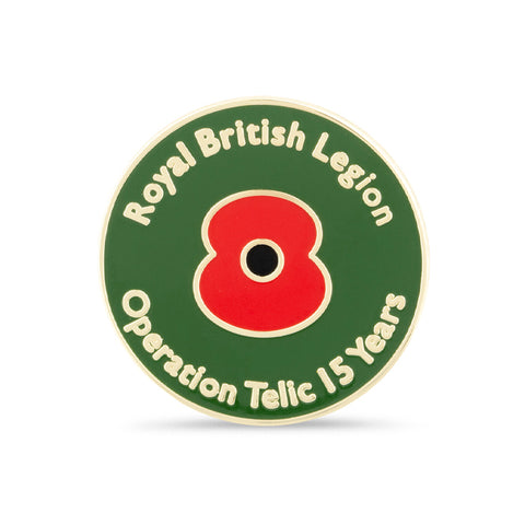 Operation Telic 15 Year Anniversary Poppy Lapel Pin
