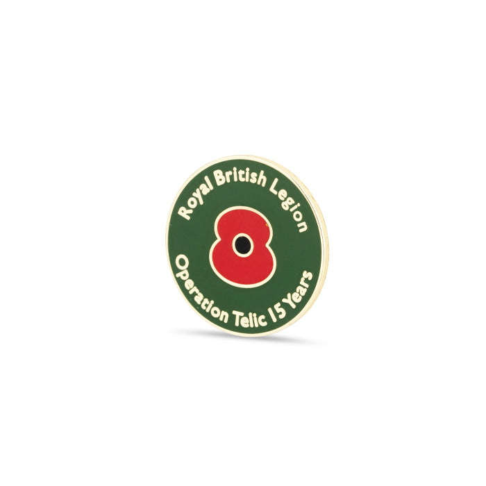 Operation Telic 15 Year Anniversary Poppy Lapel Pin