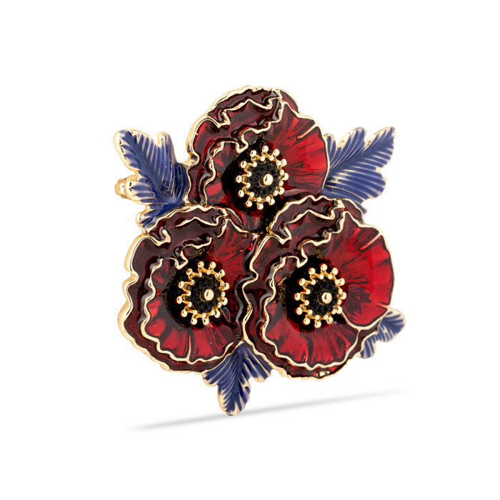Laurence Llewelyn-Bowen Three Poppies Brooch