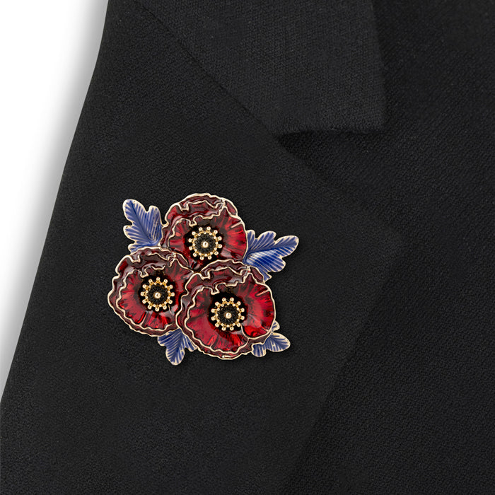 Laurence Llewelyn-Bowen Three Poppies Brooch