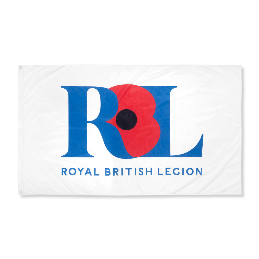 White RBL Logo Flag - Core logo