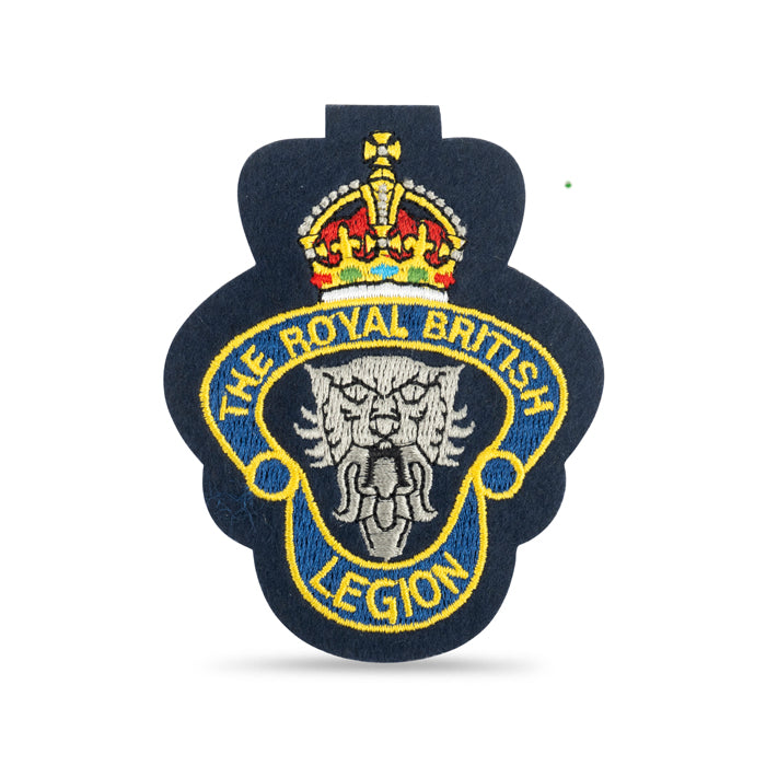 MEMBERS Silk Embroidered RBL Badge Blue Background