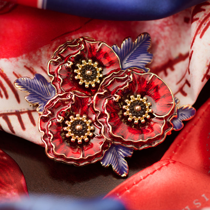 Laurence Llewelyn-Bowen Three Poppies Brooch
