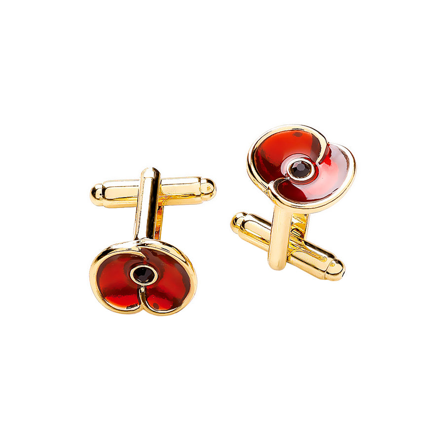 The Poppy Collection<sup>®</sup> Enamel Cufflinks Gold Tone