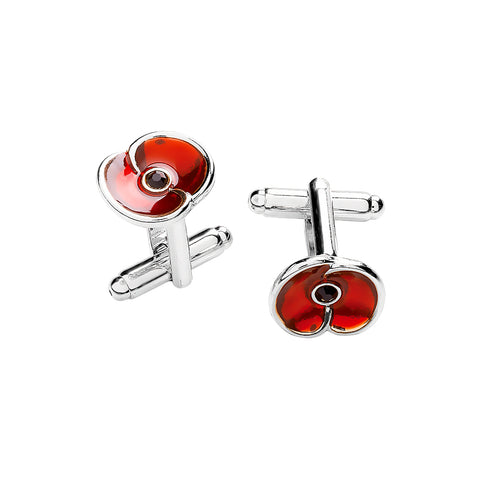 The Poppy Collection<sup>®</sup> Enamel Cufflinks Silver Tone