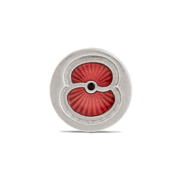 British Pewter Round Poppy Pin