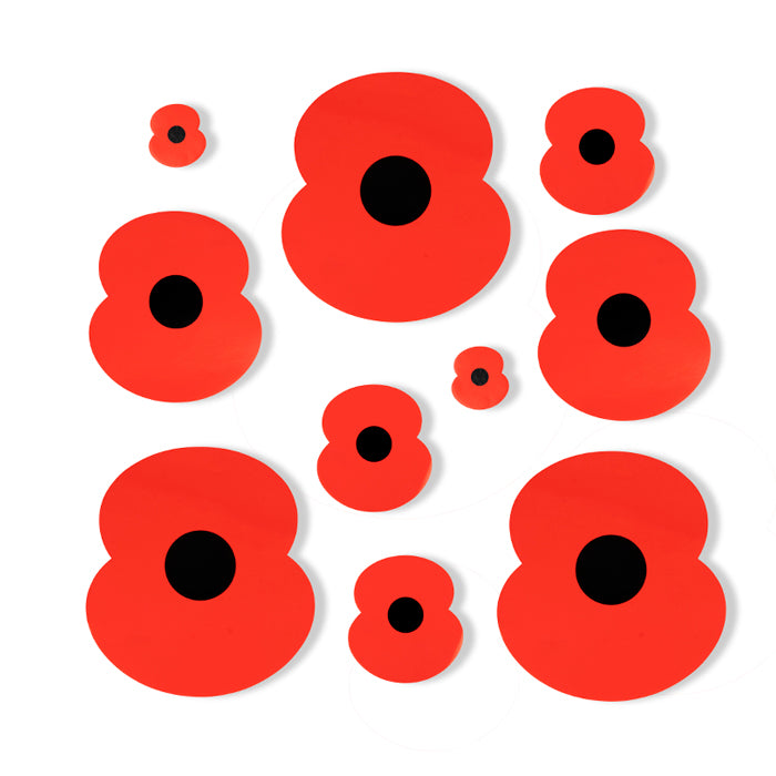 Poppy Vinyl Car Stickers - Pack of 10
