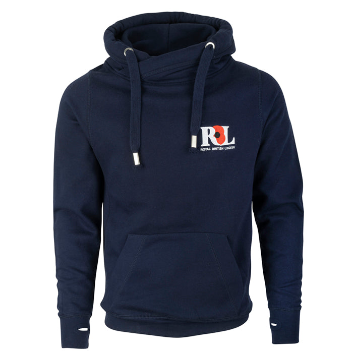 Royal British Legion Embroidered Cross Neck Hoodie Poppy Shop UK