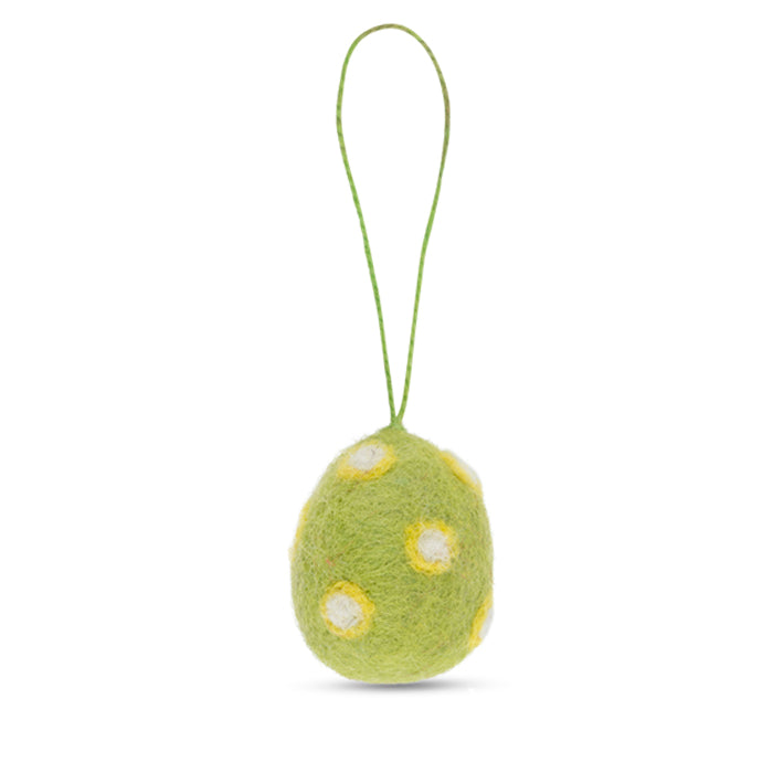 Felt Egg Decorations with Poppy - Set of 5