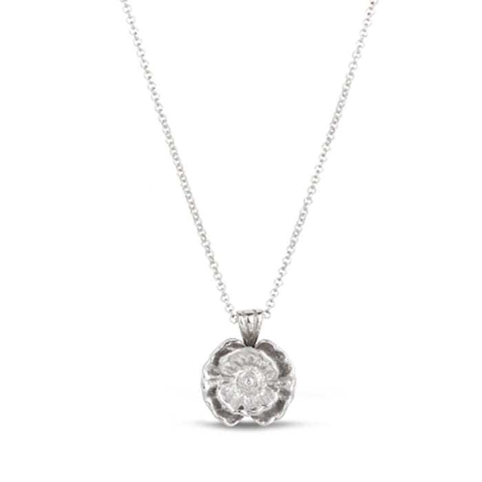 Spitfire Poppy Silver Necklace
