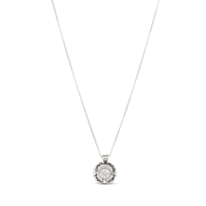Spitfire Poppy Silver Necklace
