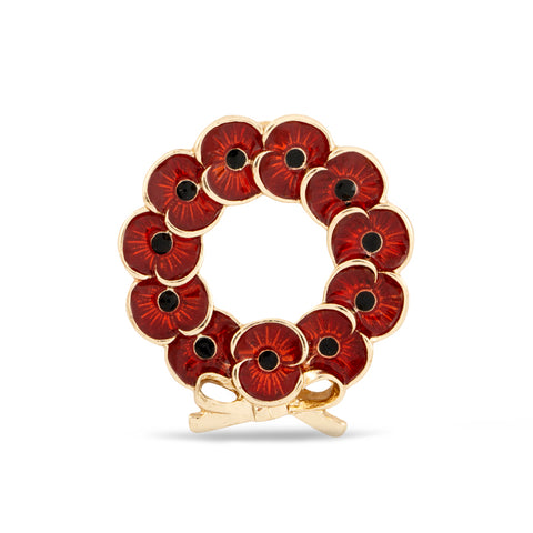 Poppy Wreath Bow Pin