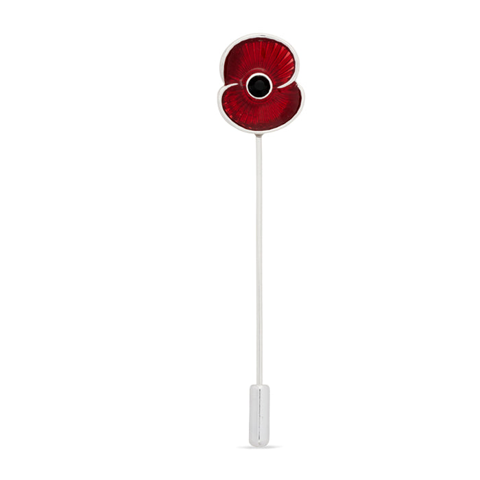 Poppy Tie Pin With Jet Swarovski