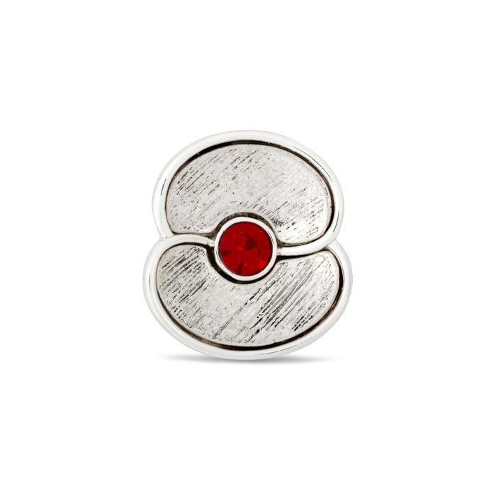 Polished Silver Plated Poppy Pin