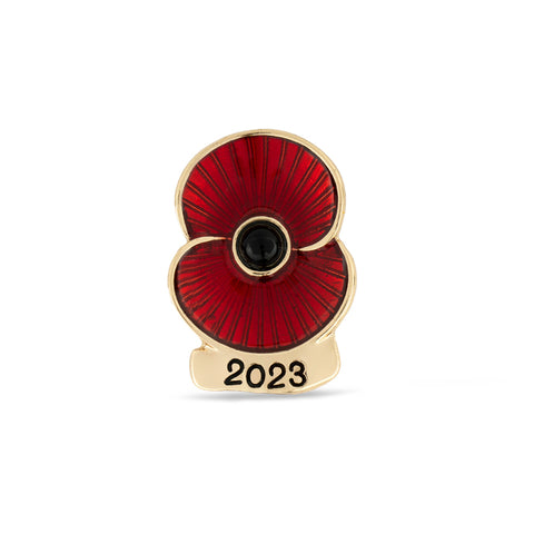 2023 Dated Gold Tone Poppy Lapel Pin