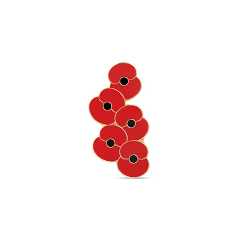 Falling Poppies Lapel Pin