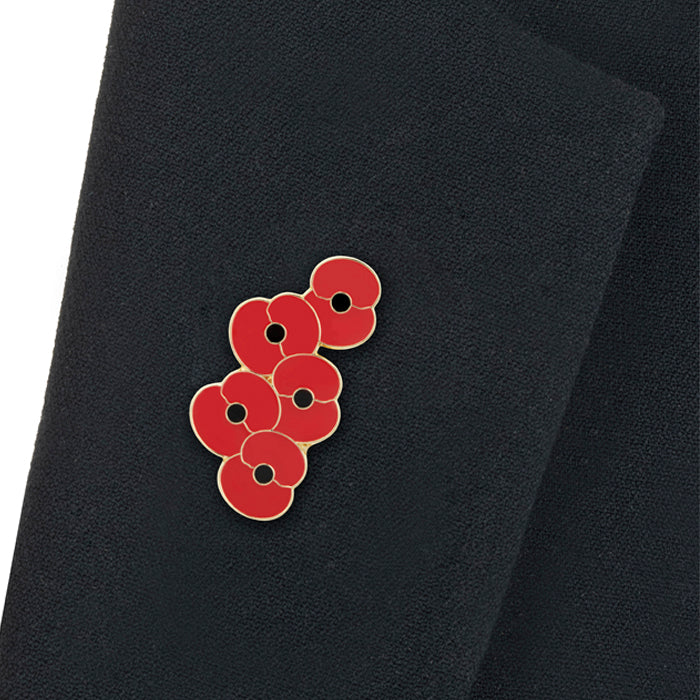 Falling Poppies Lapel Pin