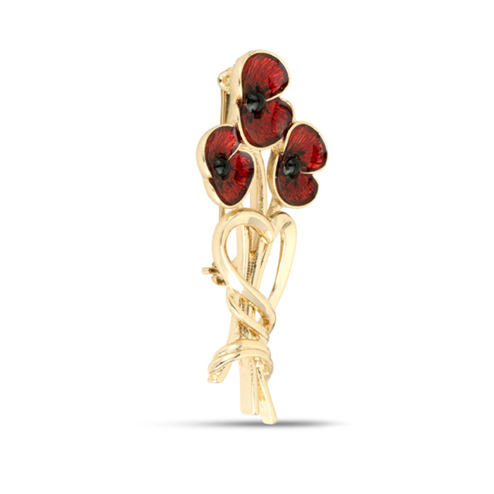3 Poppy Heart Brooch