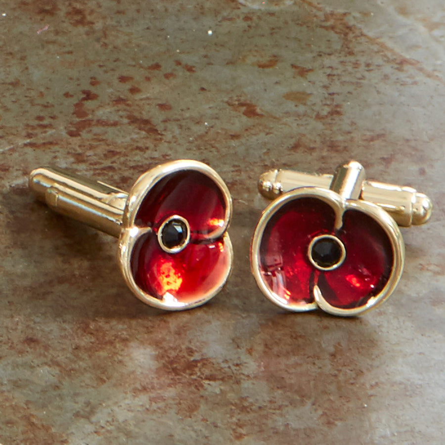 The Poppy Collection<sup>®</sup> Enamel Cufflinks Gold Tone