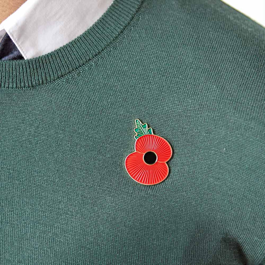 Magnetic Ridge Poppy Lapel Badge
