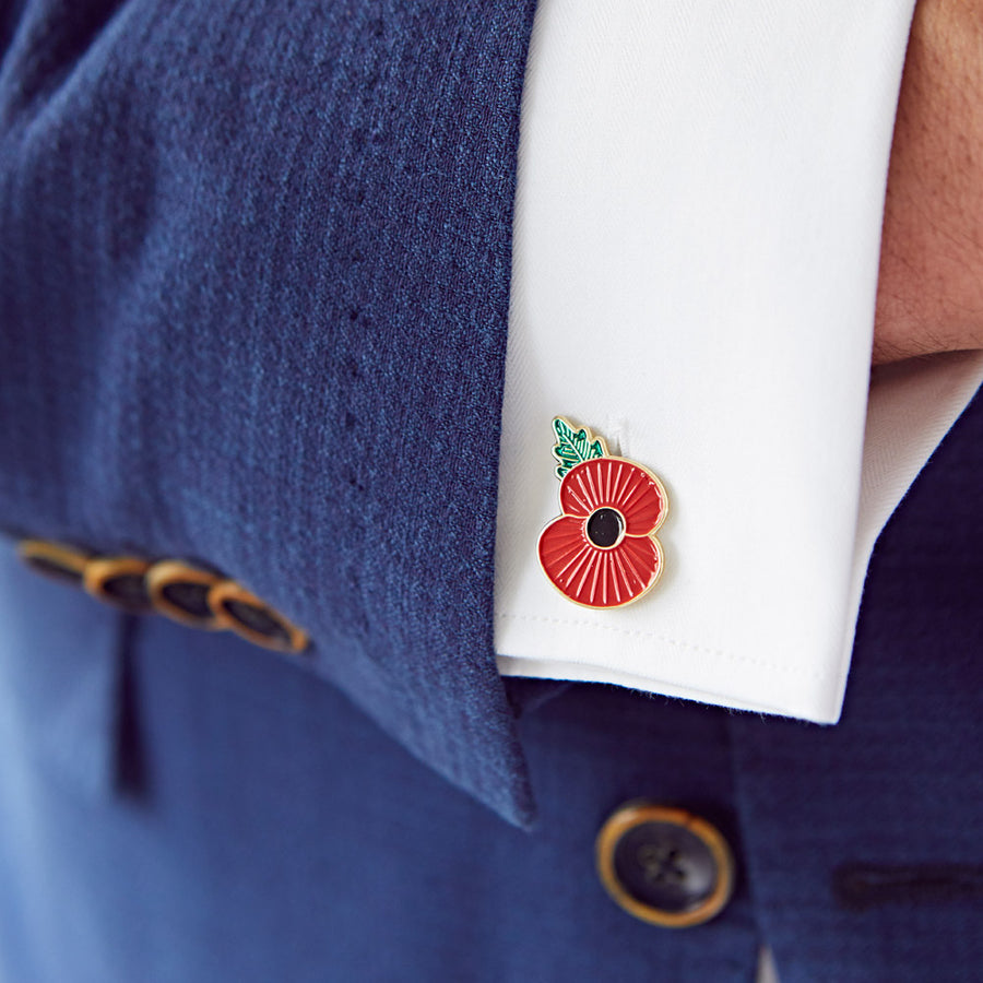 Ridge Poppy Cufflinks