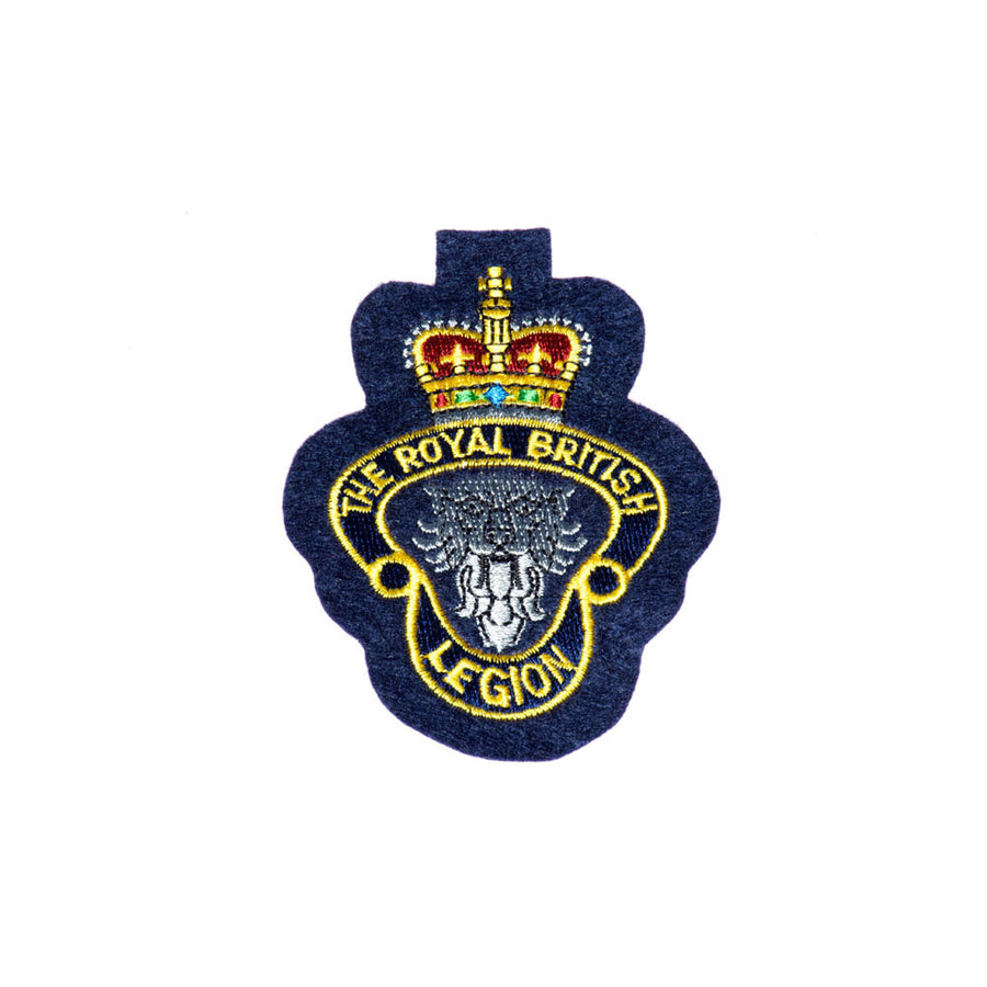 MEMBERS Silk Embroidered RBL Badge Blue Background